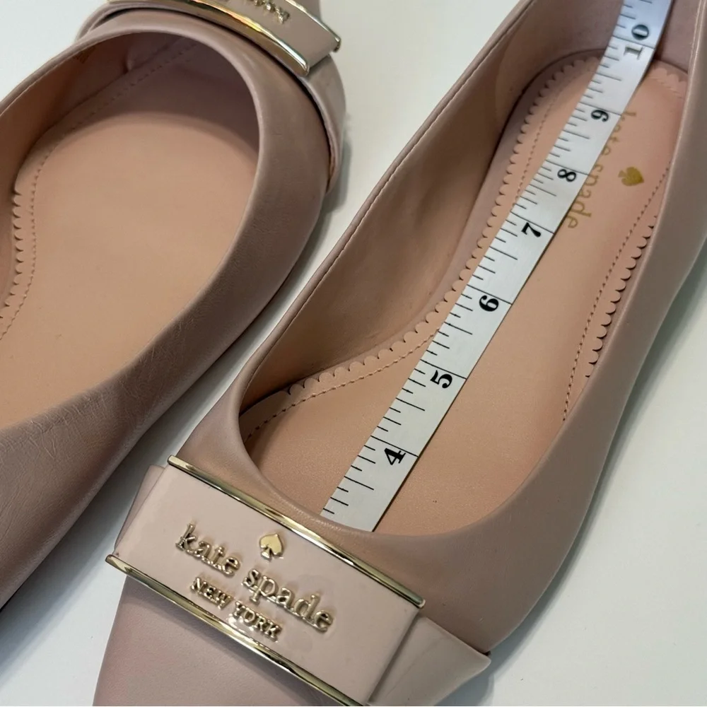 Kate Spade Deneuve Blush Pink Leather Pointed Toe Ballet Flats Slip On Size 8B